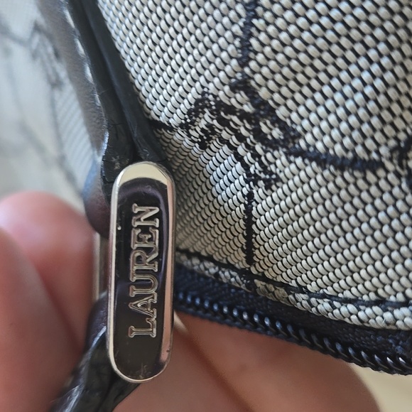 Small, Black And Gray Ralph Lauren Shoulder Purse, RL Logo Y2K - Picture 5 of 7